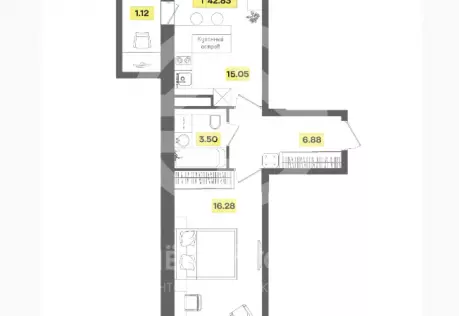 Продажа, 2 к. квартира, Радумля, к. 3
