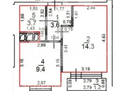 Продажа, 1 к. квартира, Сабурово, Луговая, д. 13