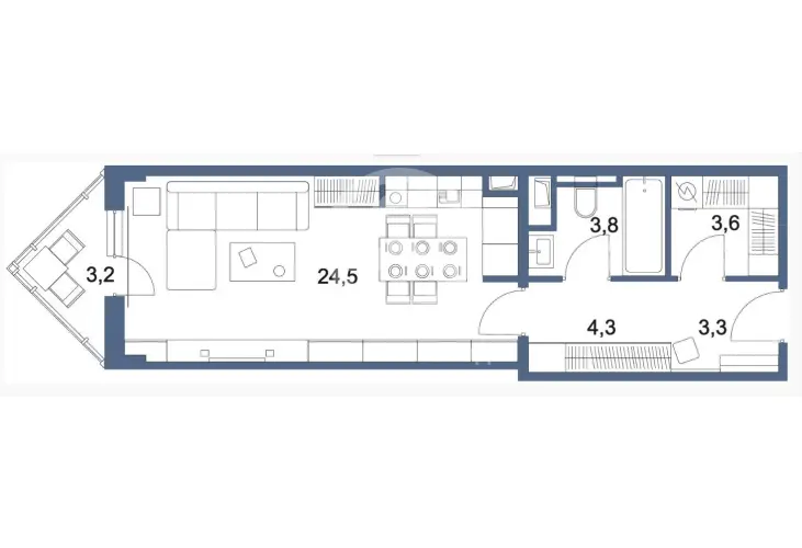 Продажа, 1 к. квартира, деревня Голубое, Сургутский проезд, д. 1, к. 1