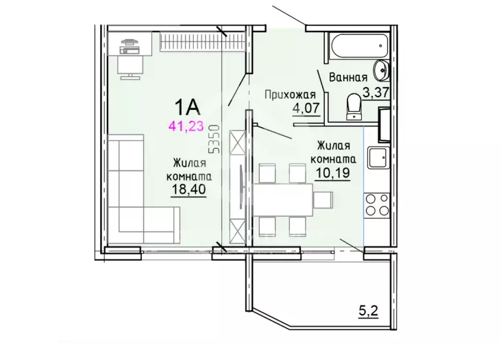 Продажа, 1 к. квартира, деревня Голубое, Парковый бульвар, д. 3, к. 2